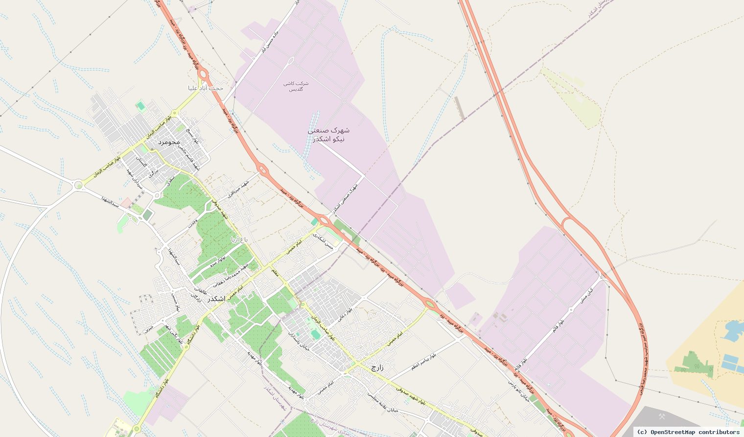 Locator diagram of the Kasra factory in Ashkezar, Yazd